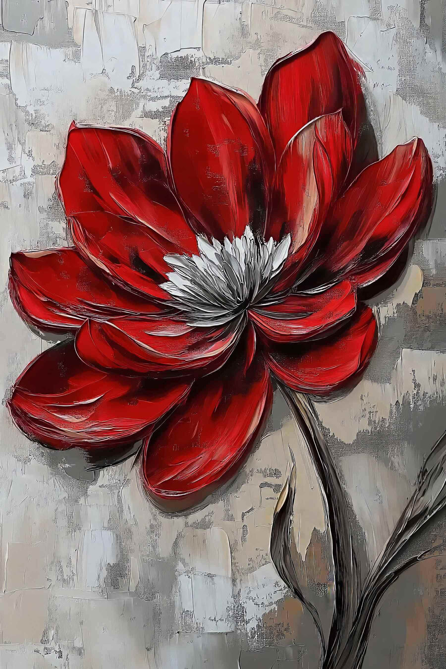 Flor vermelha desenhada — design completo