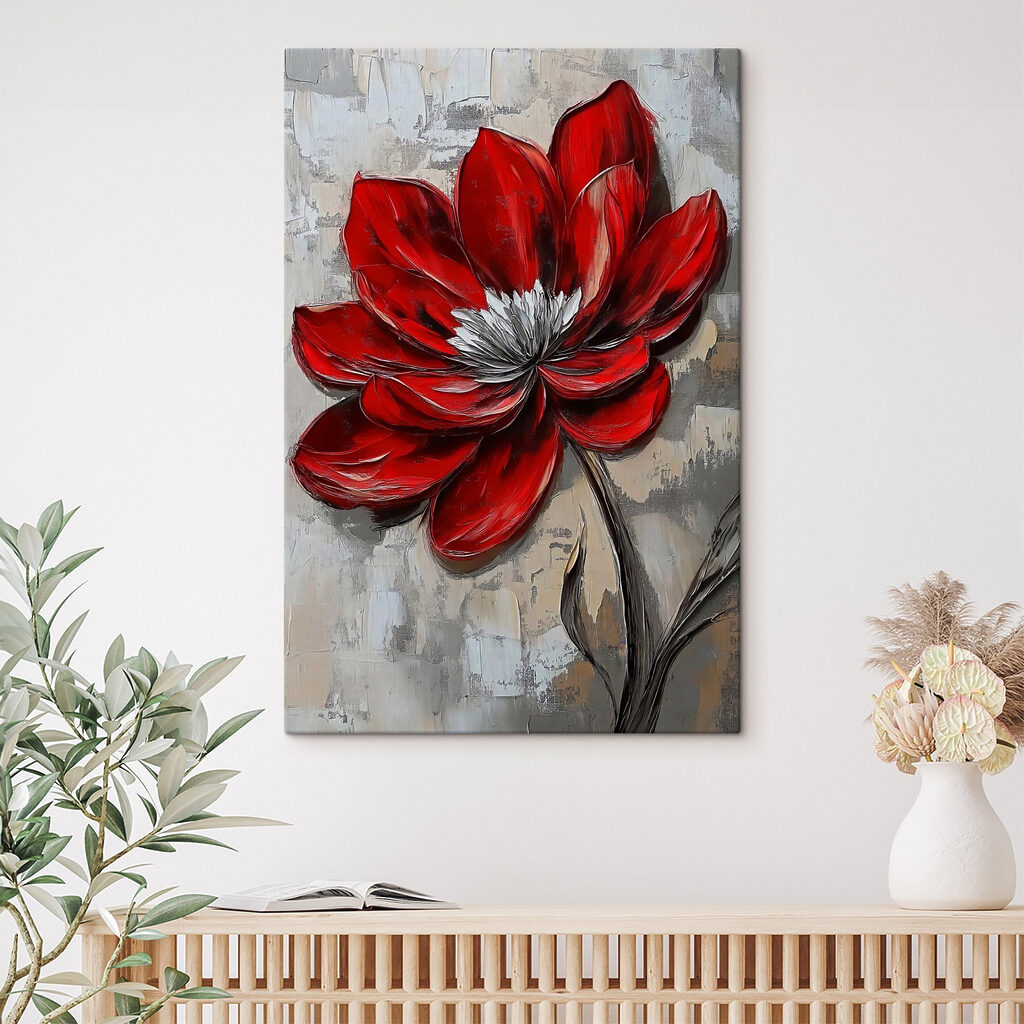 Flor vermelha desenhada — interior 1