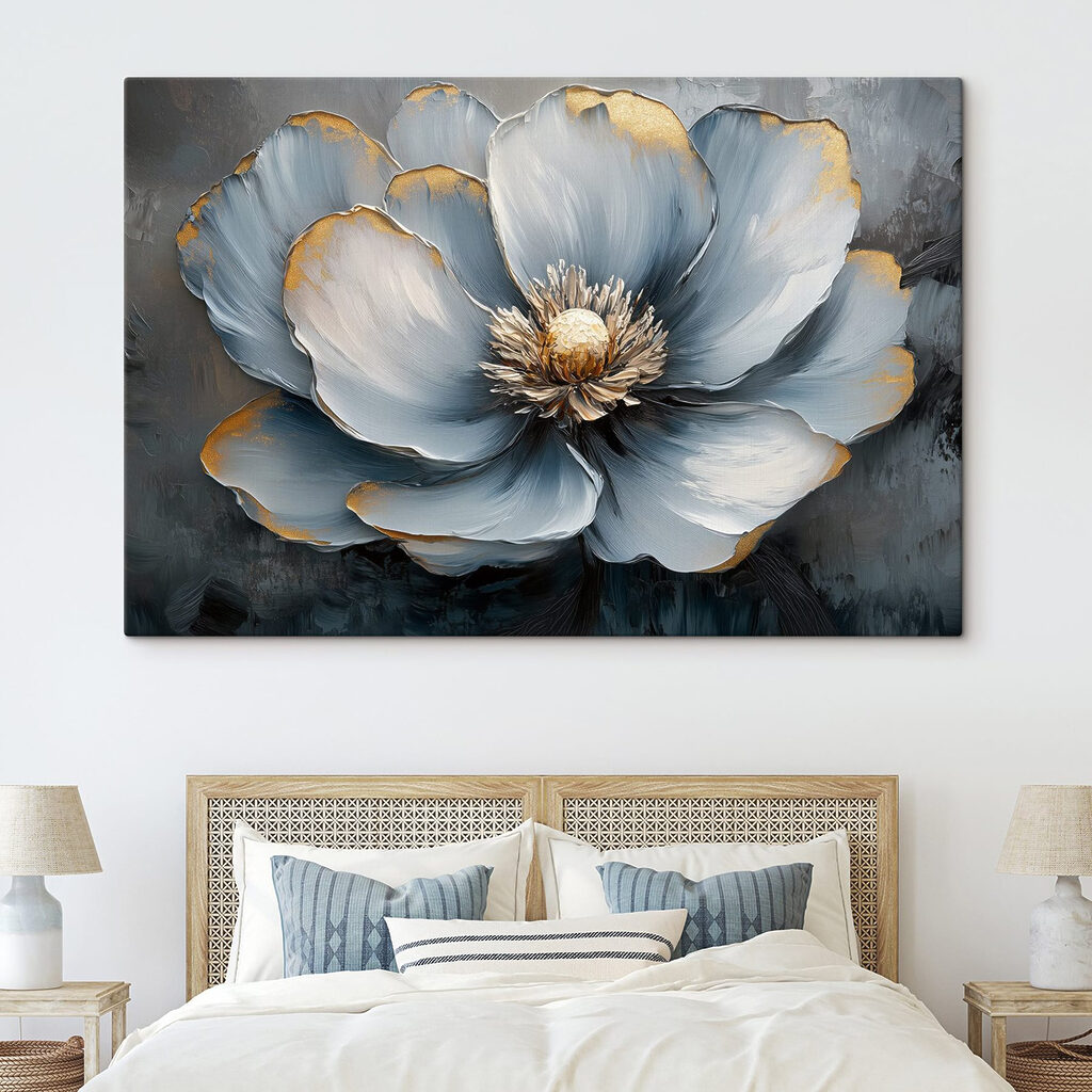 Flor azul com dourado — interior 2