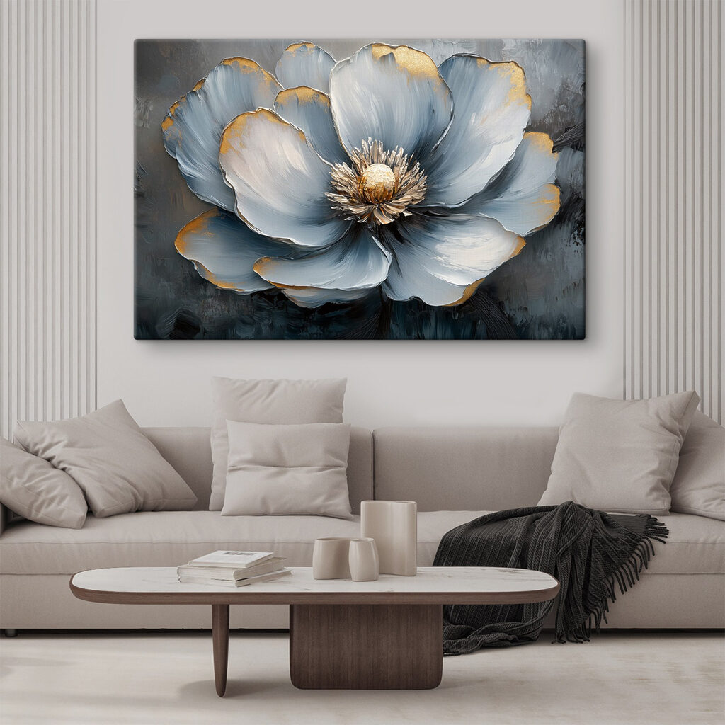 Flor azul com dourado — interior 3