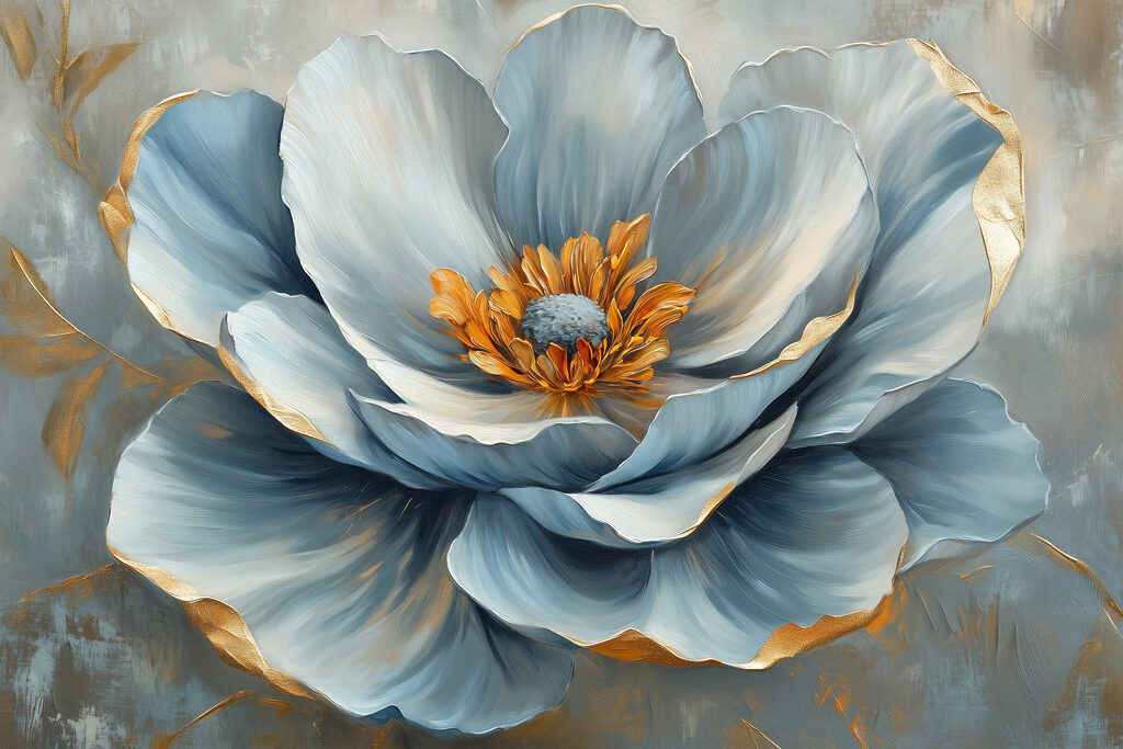 Flor azul-acinzentada — design completo