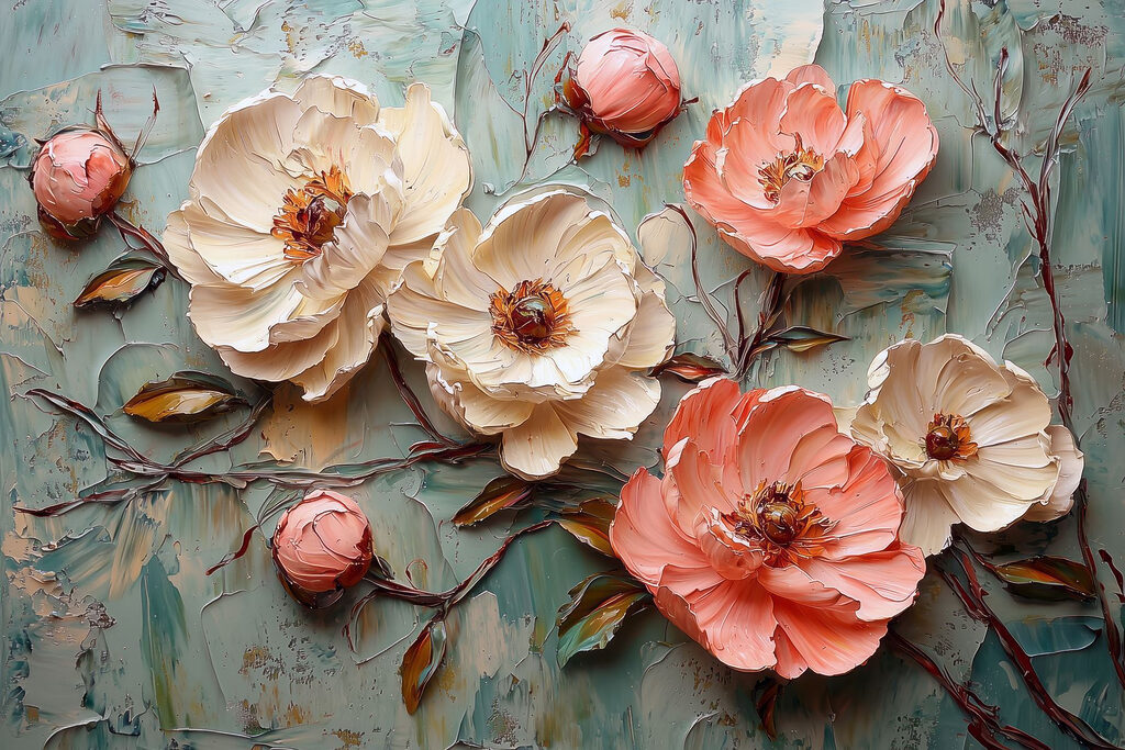 Rosas em fundo verde — design completo