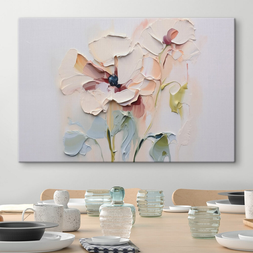 Flores pastel sobre rosa — interior 1