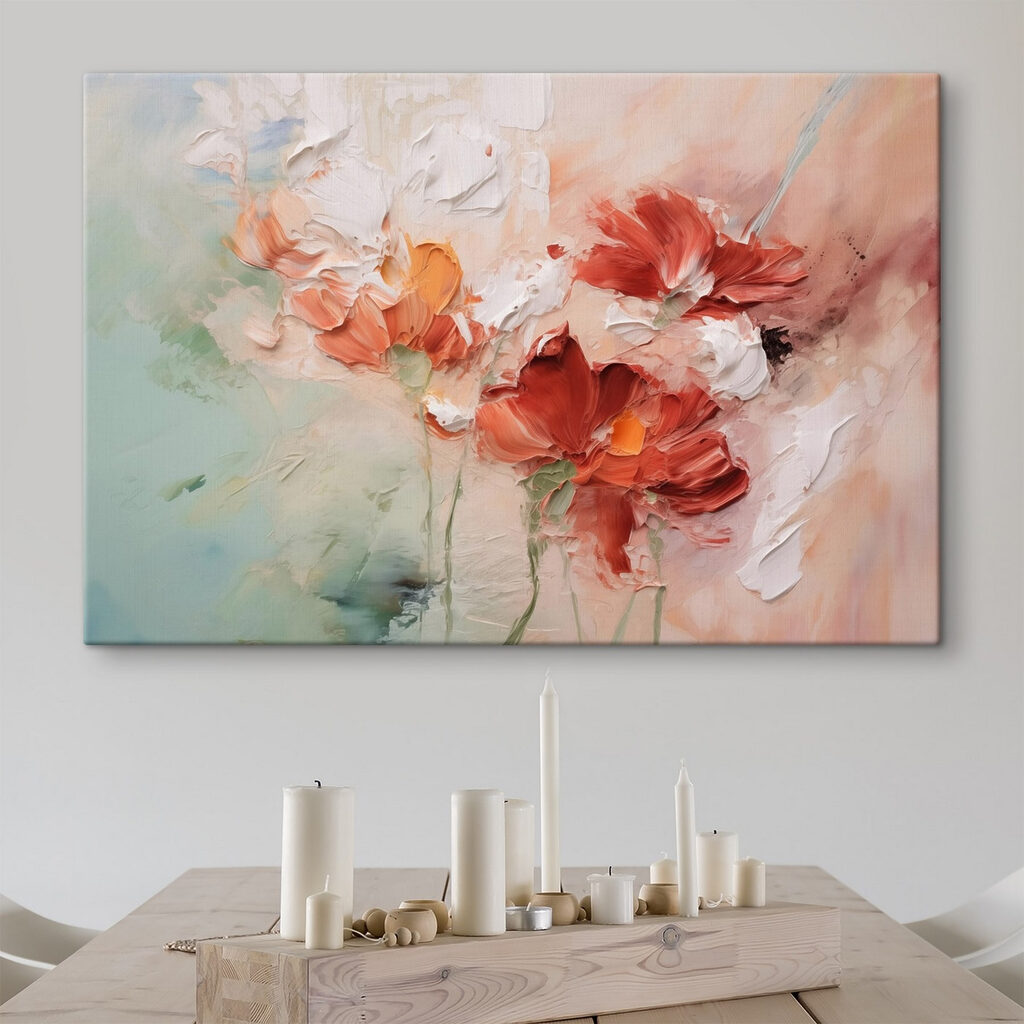 Flores vermelhas em pinceladas — interior 1