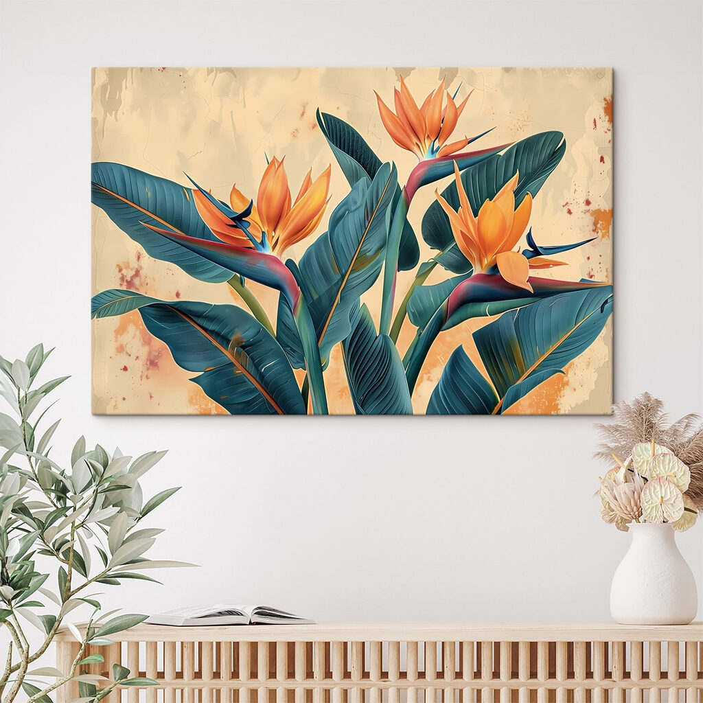 Flor-do-paraíso entre folhas — interior 2