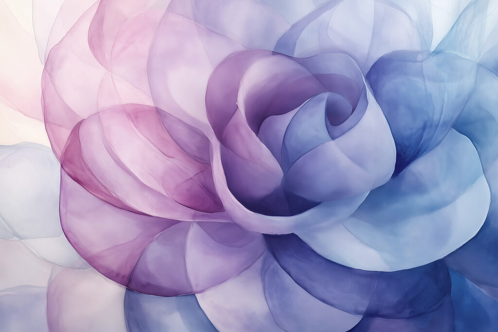 Rosa em roxo translúcido — design completo