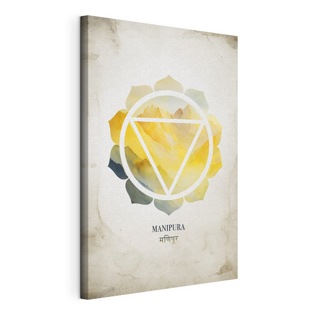 Chakra do plexo solar, tela esticada e borda contínua