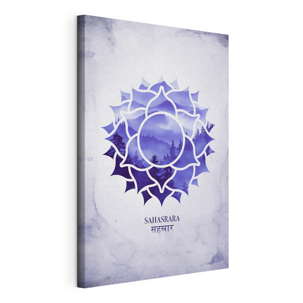 Chakra da coroa, tela esticada e borda contínua