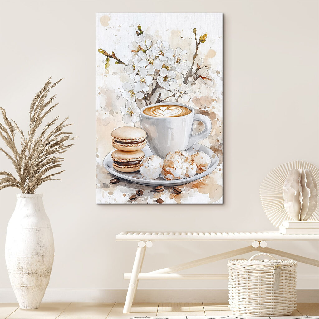 Cappuccino com flor branca — interior 2