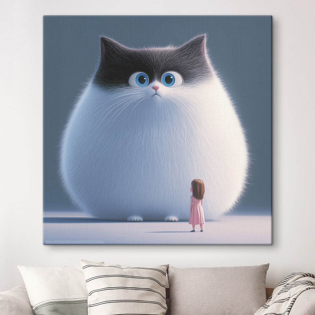 Menina e gato gigante — interior 2