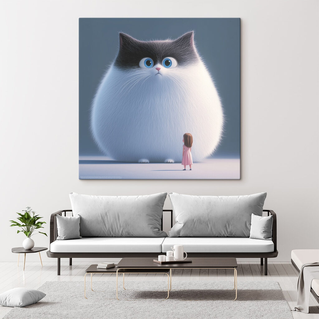Menina e gato gigante — interior 3