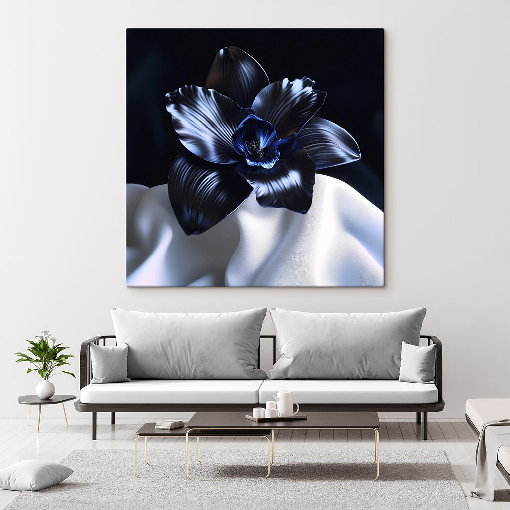Orquídea sobre pregas brancas — interior 2
