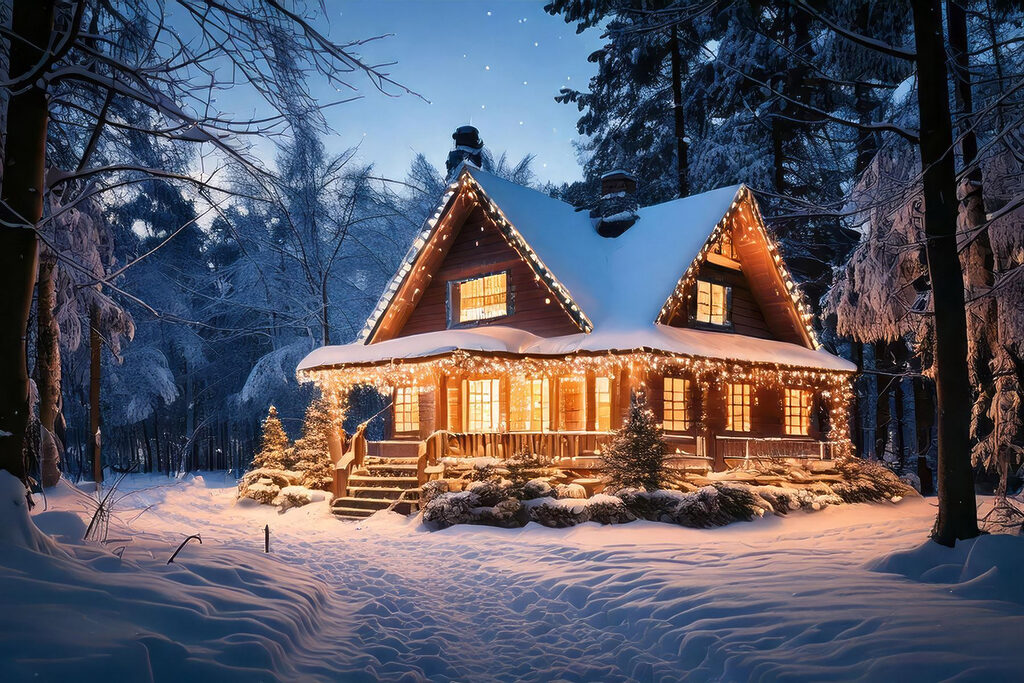 Casa natalícia na neve — design completo
