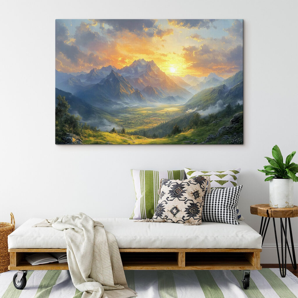 Sol dourado sobre montanhas — interior 1