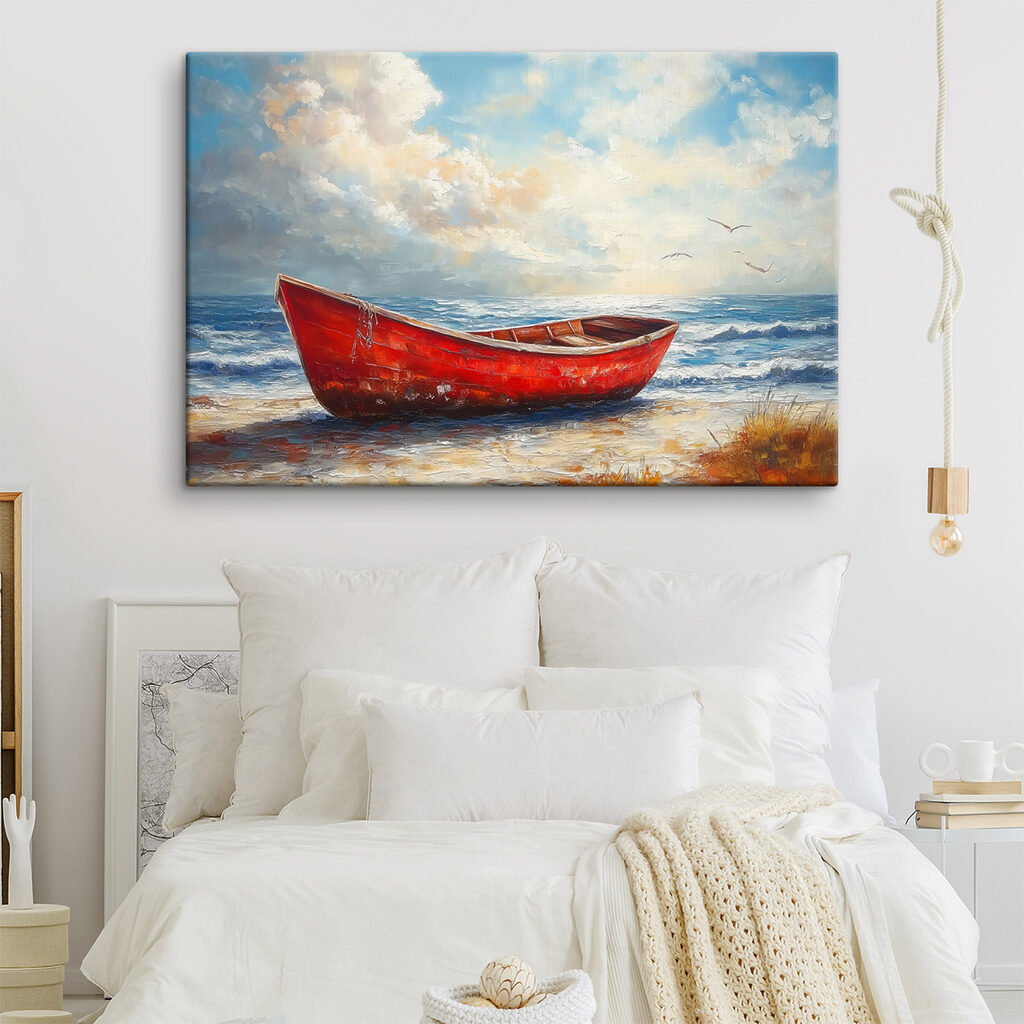 Barco vermelho na areia — interior 2