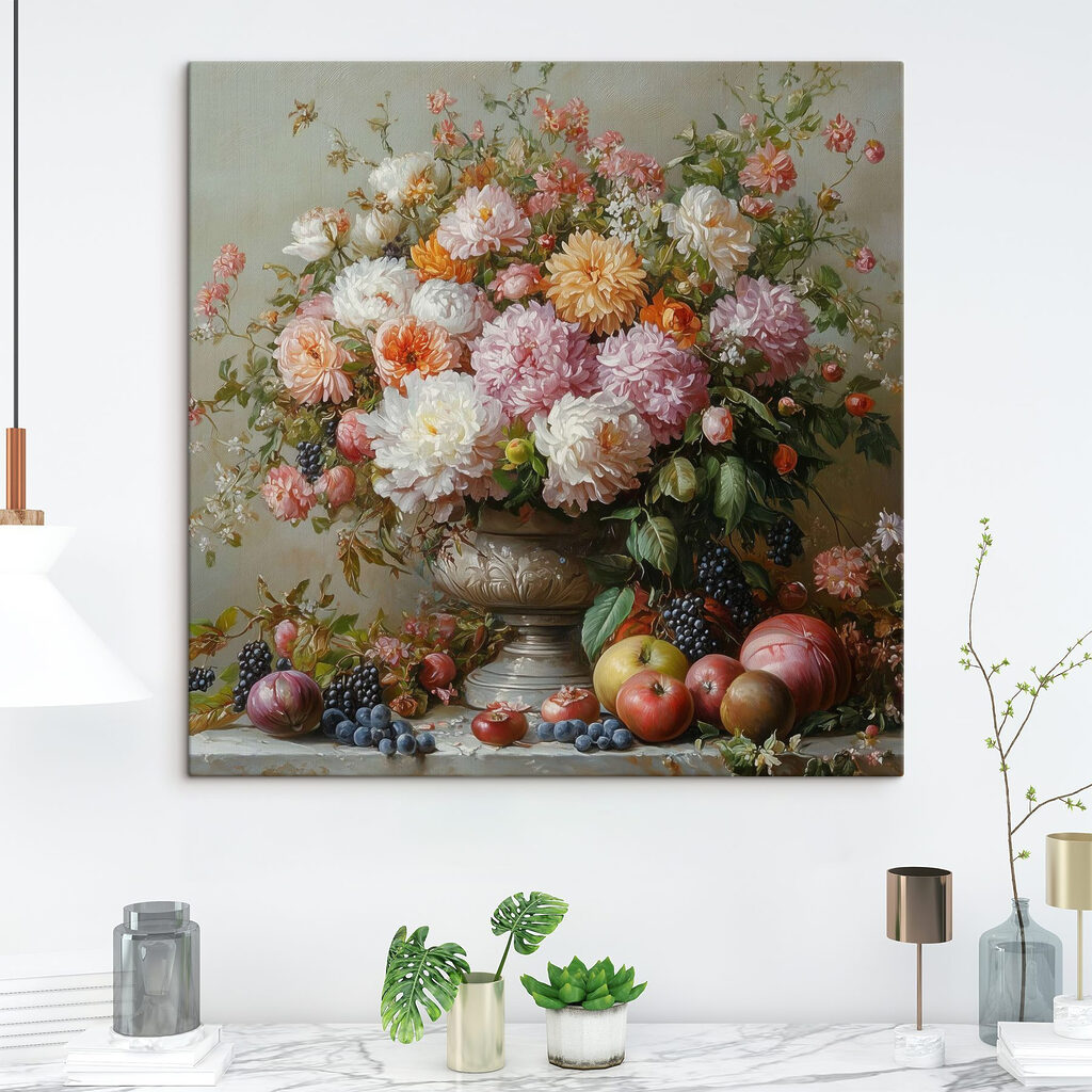 Dálias sobre fruta — interior 2