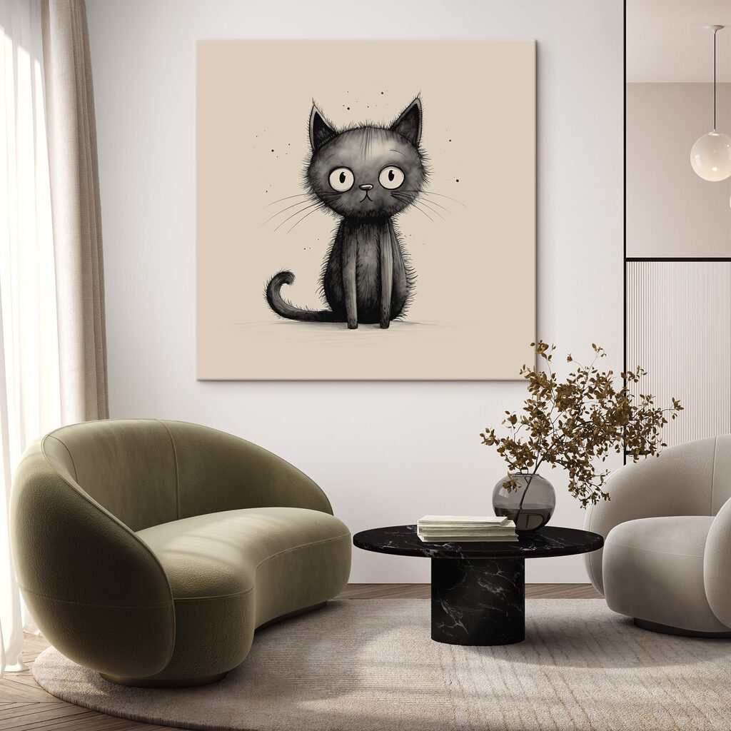 Gatinho em linhas suaves — interior 2