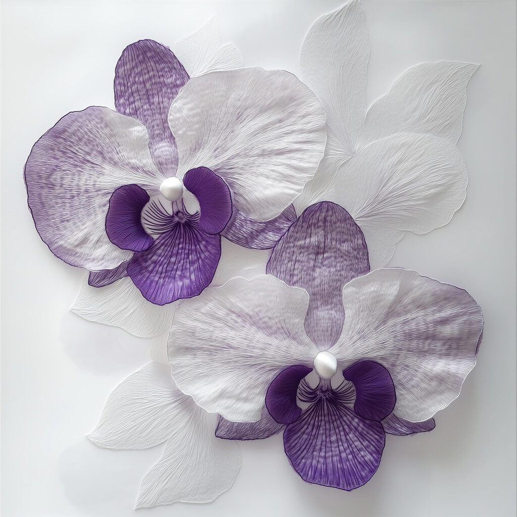 Orquídeas com veios roxos — design completo