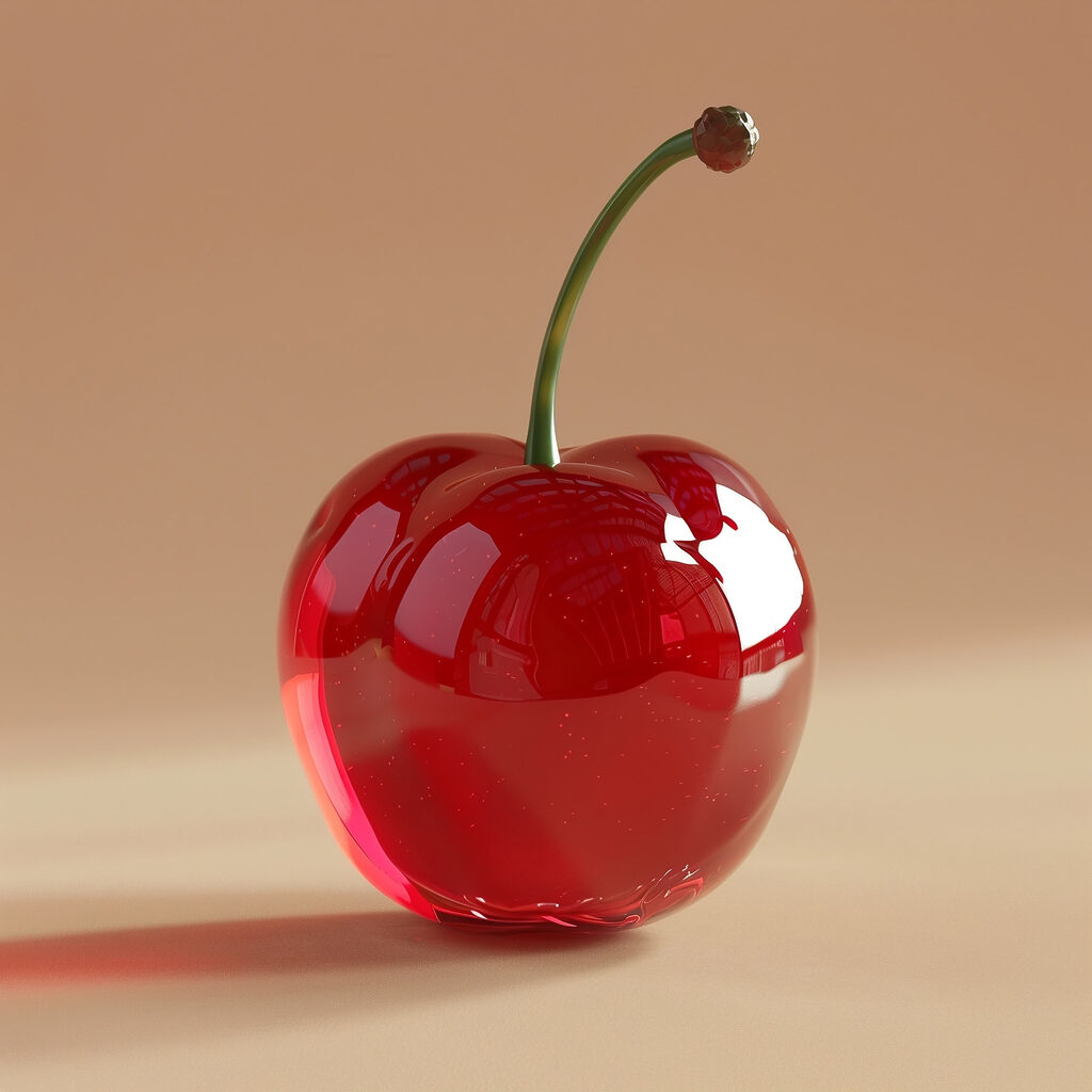 Cereja de brilho vermelho — design completo