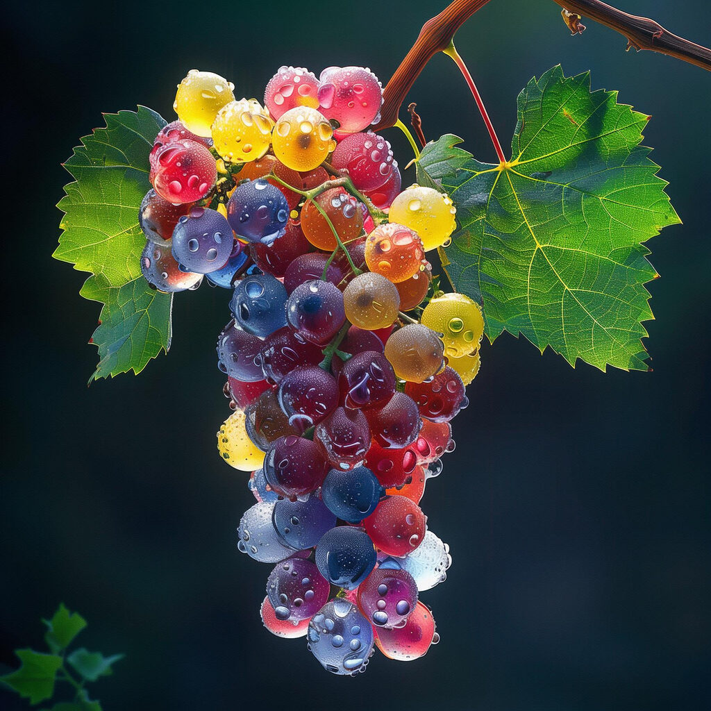 Uvas de luz colorida — design completo