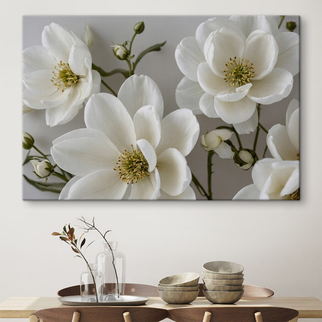 Flores com centros verdes — interior 1