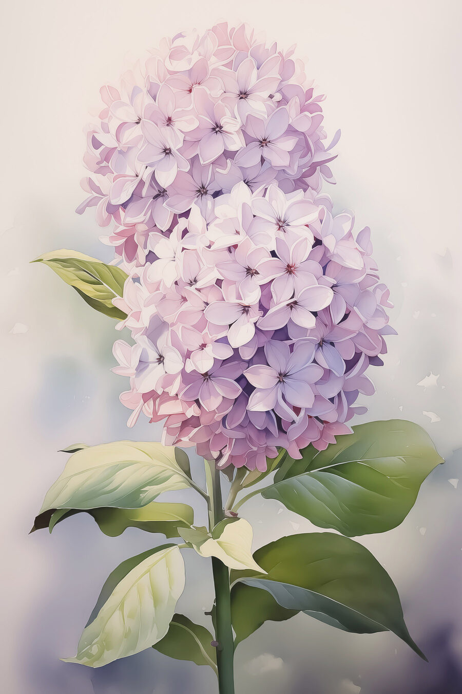 Duas hortênsias lilás — design completo