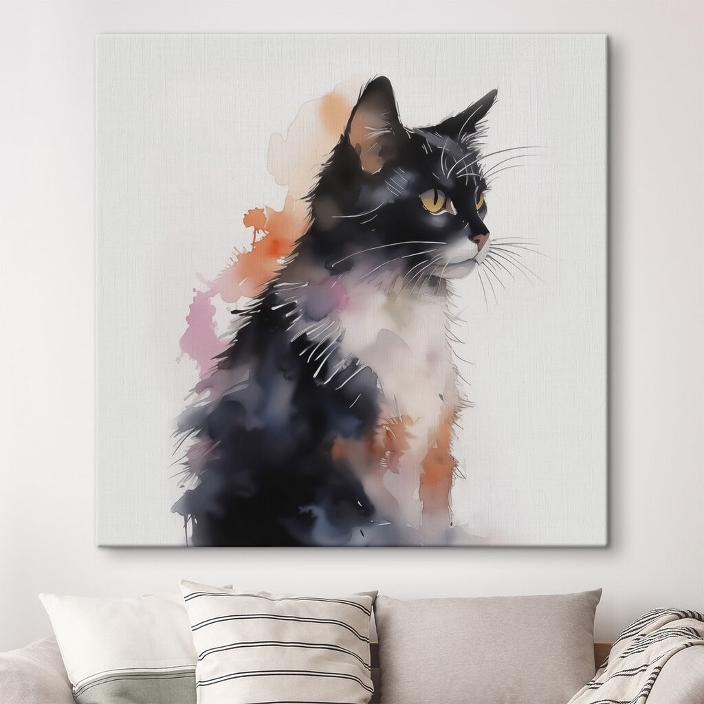 Gatinho preto e branco — interior 1