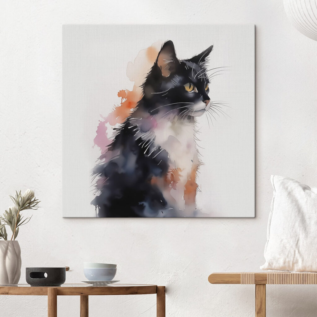 Gatinho preto e branco — interior 2