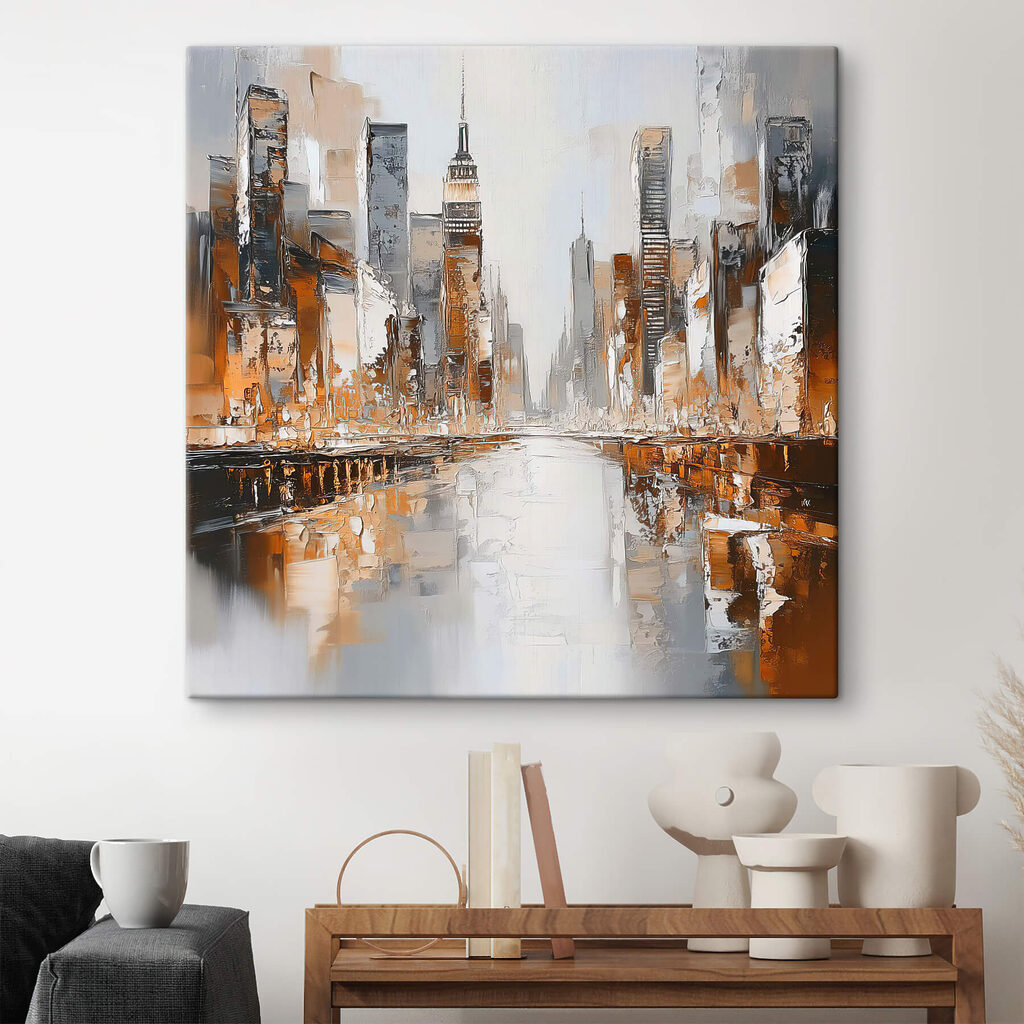 Cidade em reflexo laranja — interior 2