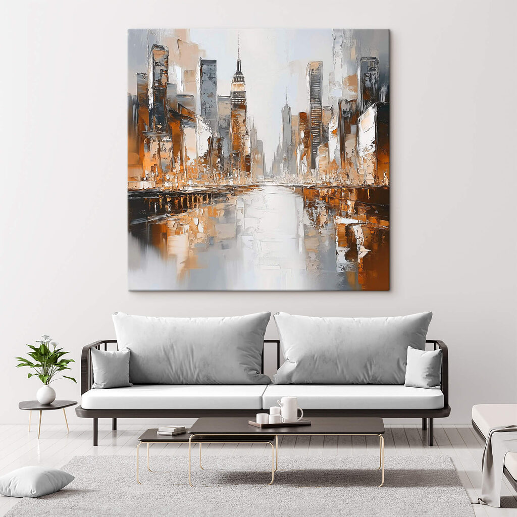 Cidade em reflexo laranja — interior 3