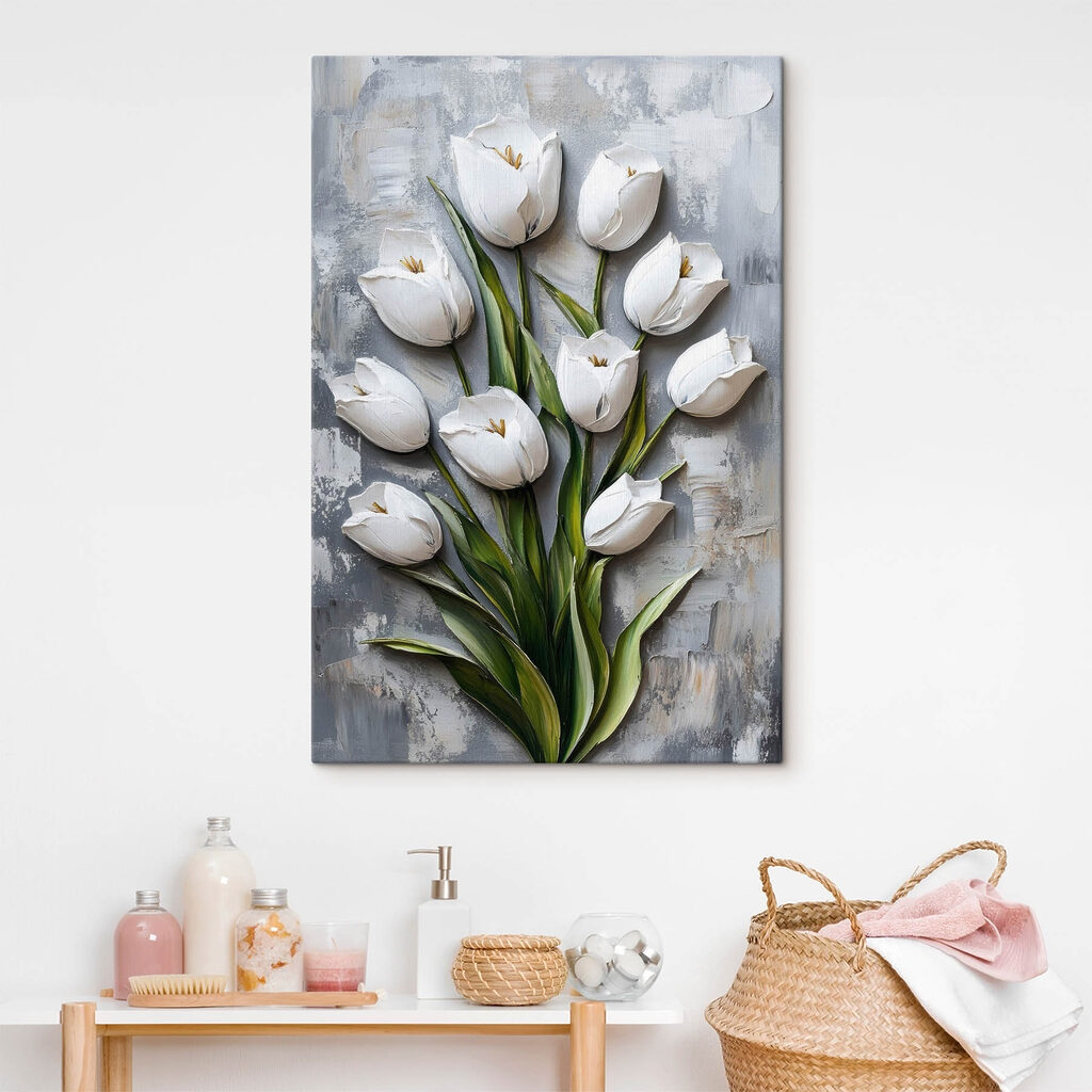 Tulipas brancas em pinceladas — interior 1