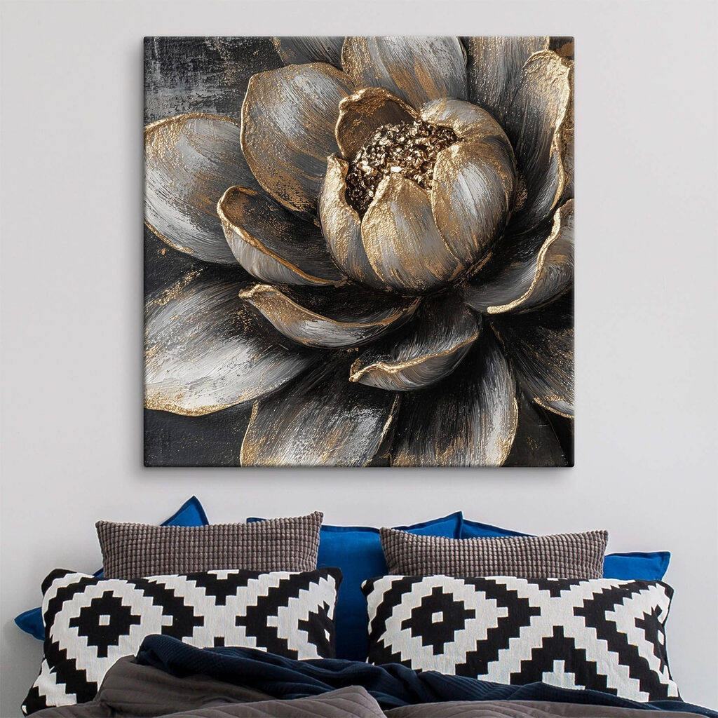 Flor entre veios dourados — interior 2
