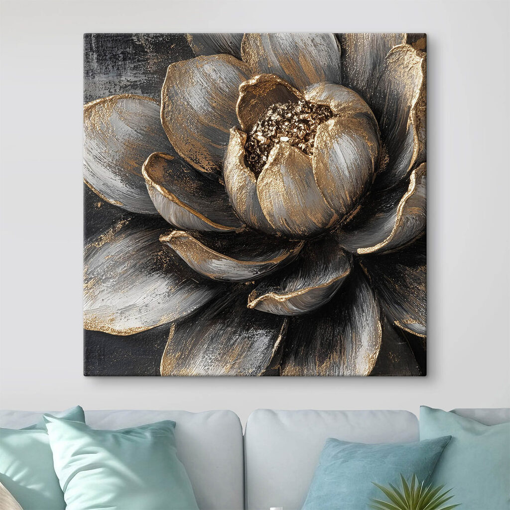 Flor entre veios dourados — interior 1