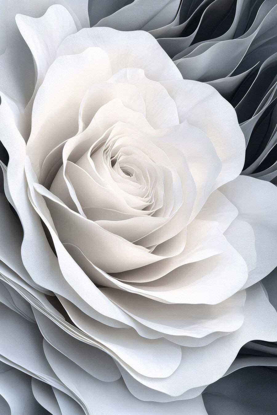 Rosa de bordas onduladas — design completo