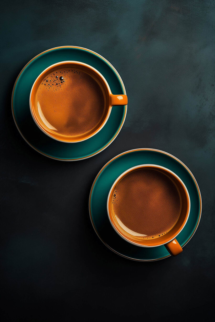 Dois cafés em turquesa — design completo