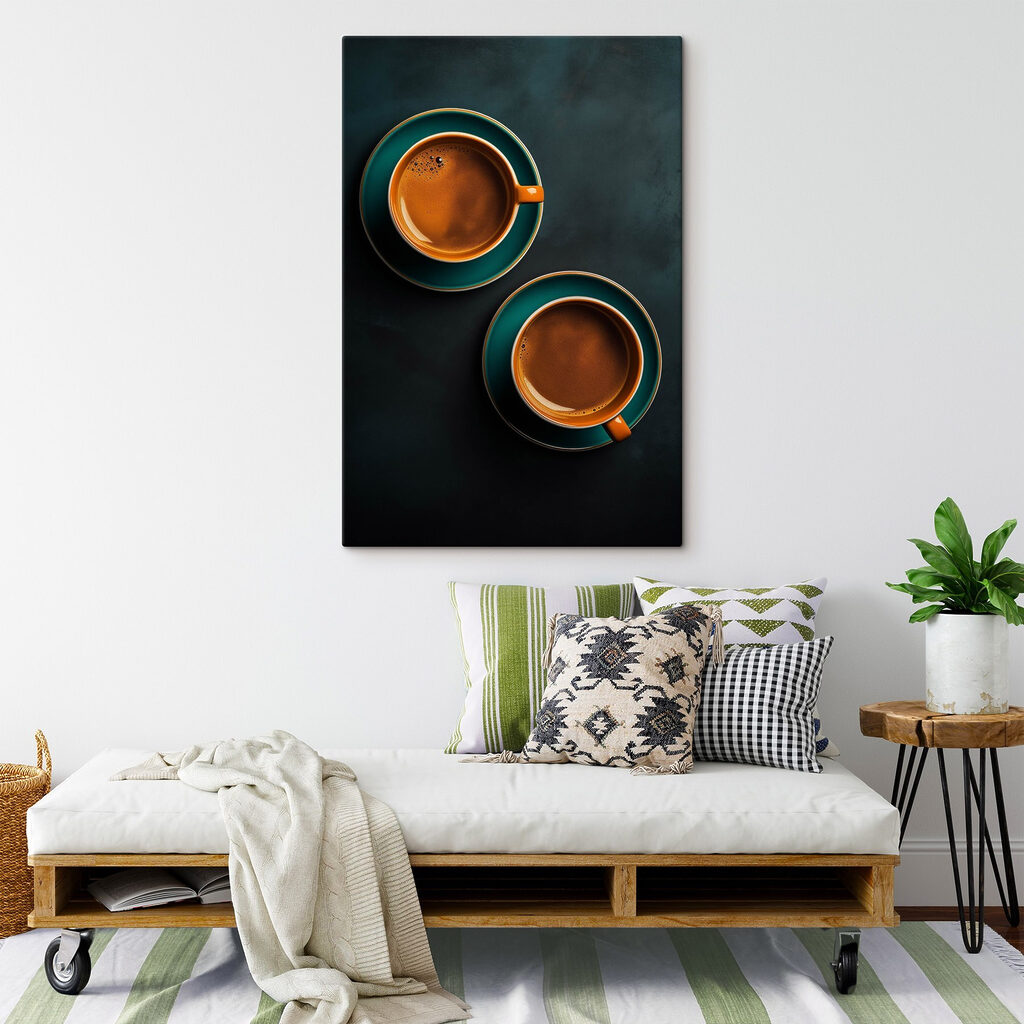 Dois cafés em turquesa — interior 2