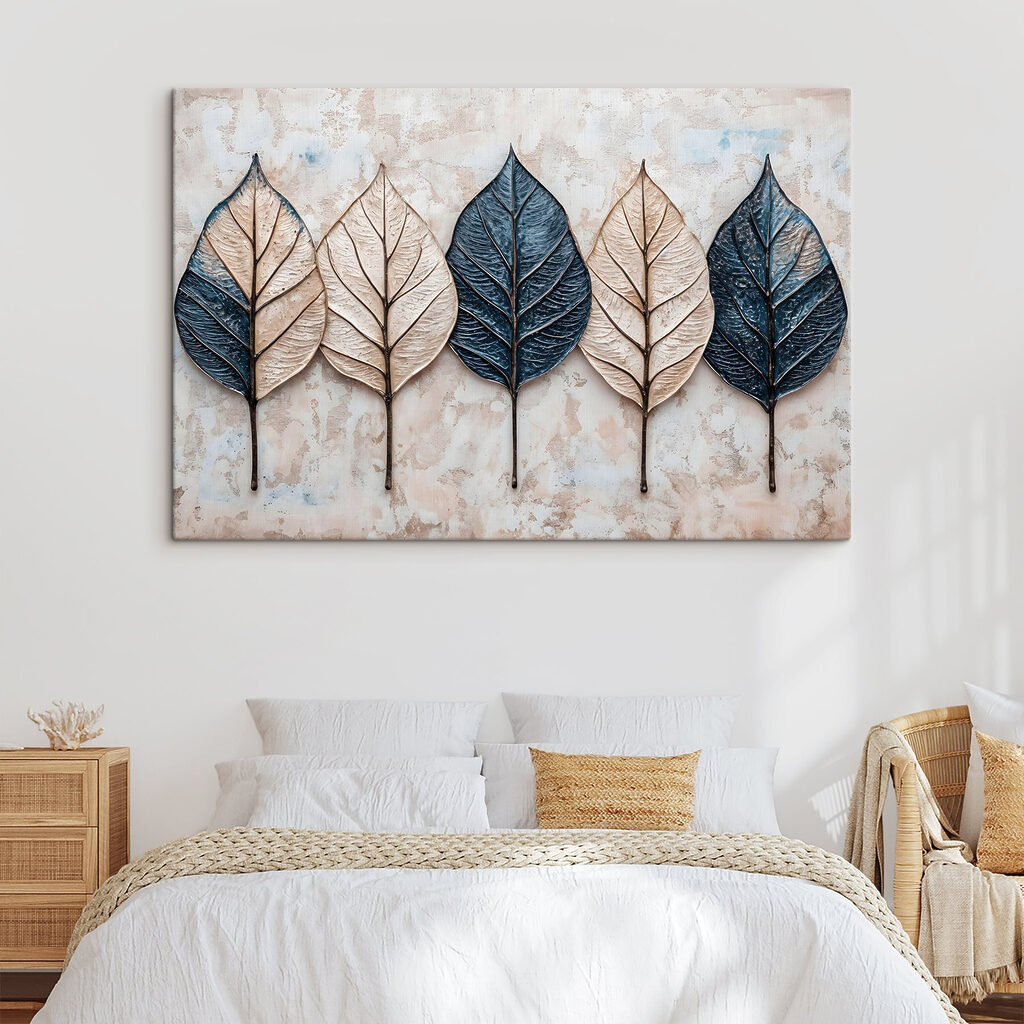 Cinco folhas azul-bege — interior 1