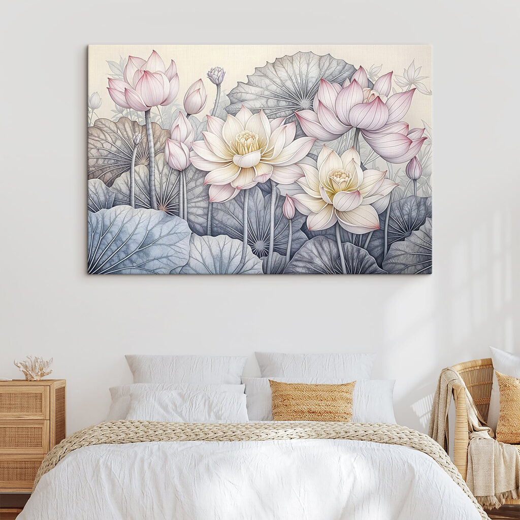 Lótus entre nervuras desenhadas — interior 2
