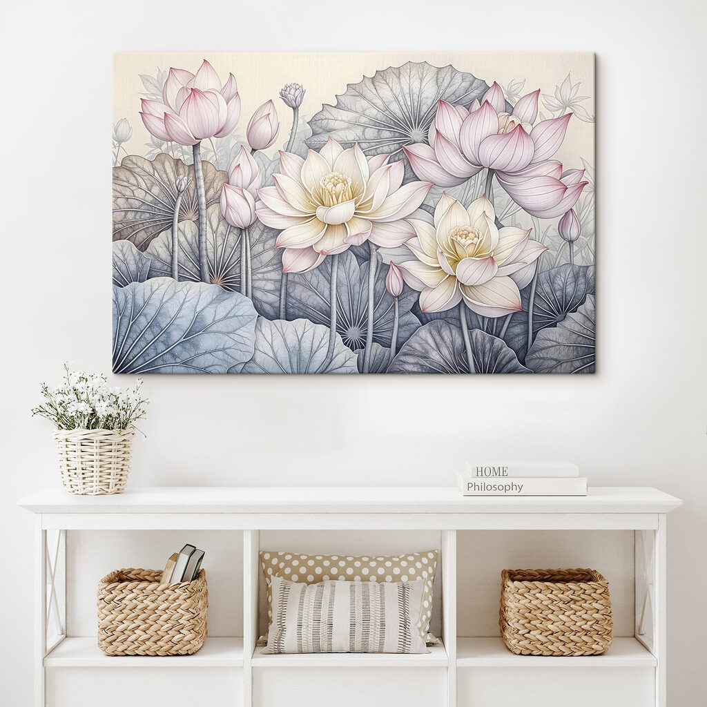 Lótus entre nervuras desenhadas — interior 1