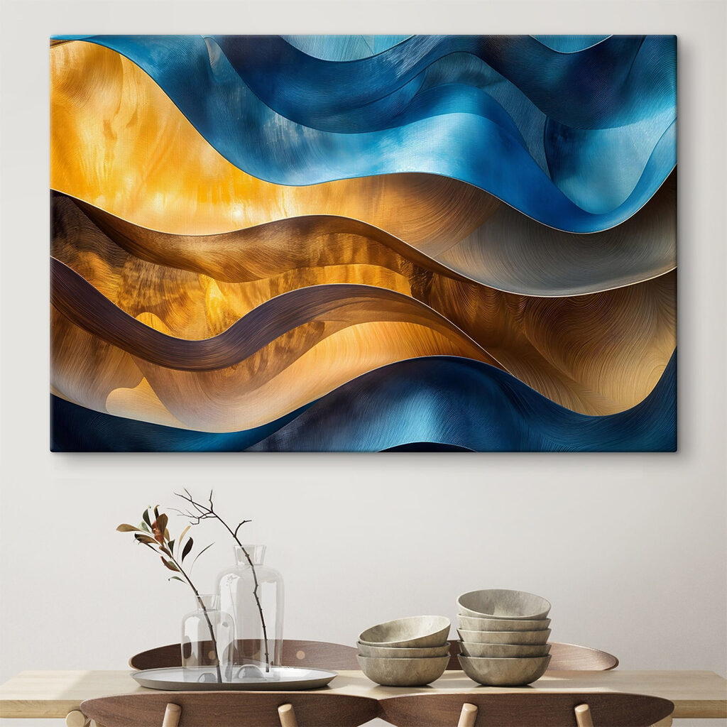 Ondas azuis e douradas — interior 2
