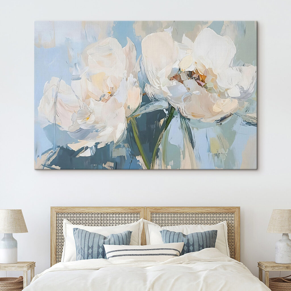 Tulipas brancas em azul-claro — interior 2
