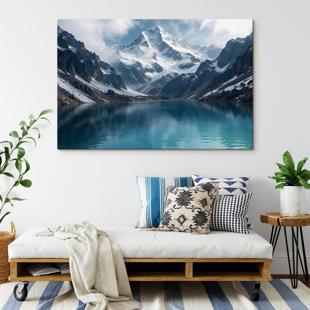 Neve sobre água turquesa — interior 2