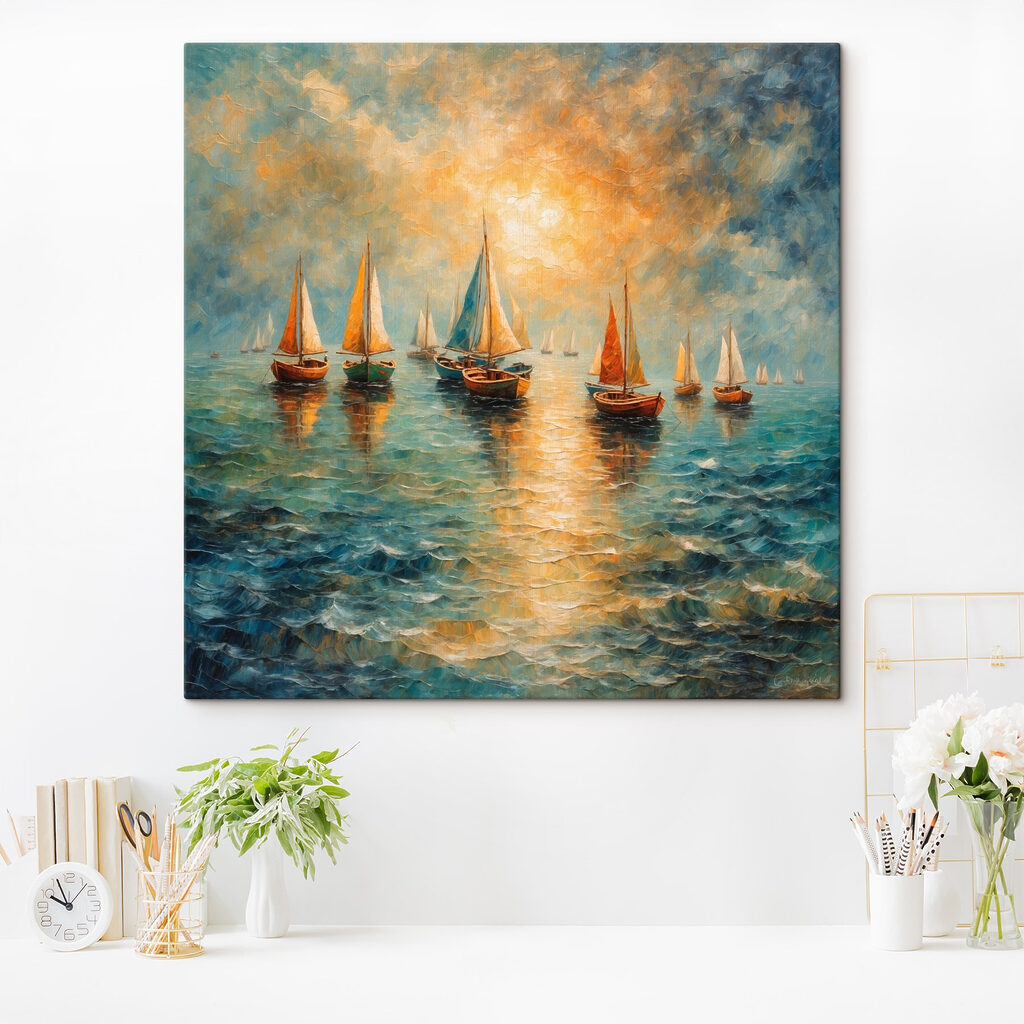 Velas laranja ao entardecer — interior 3