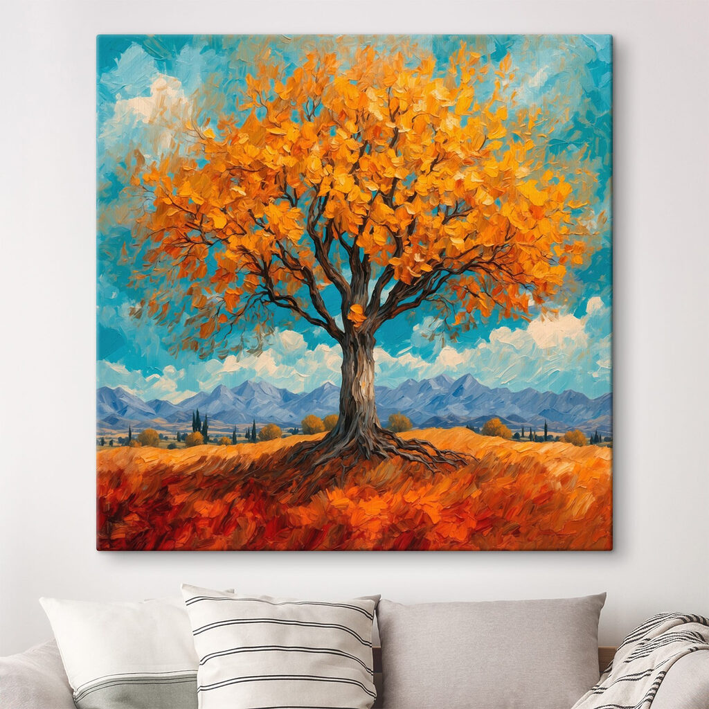 Copa laranja sobre azul — interior 1