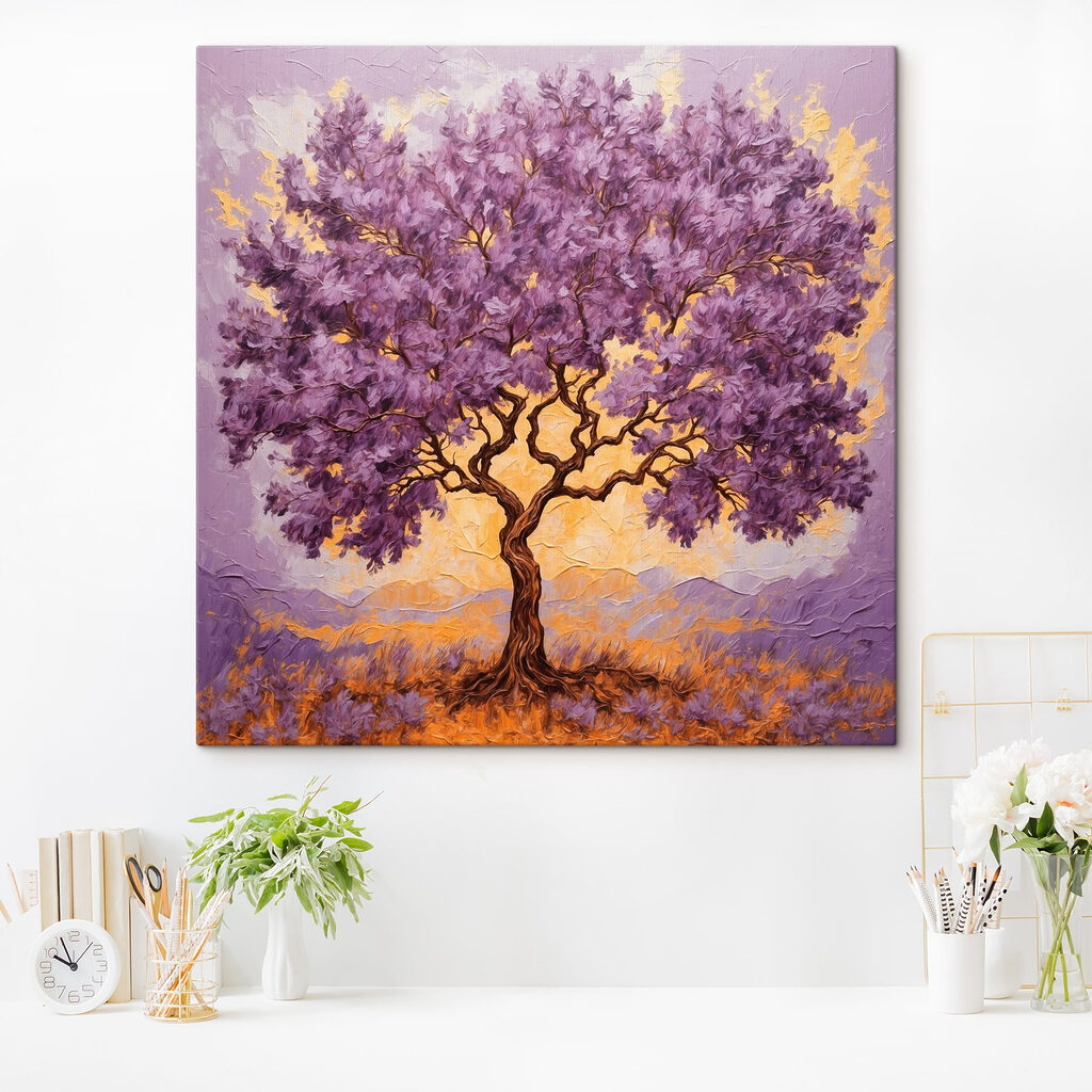 Copa roxa sobre lavanda — interior 1