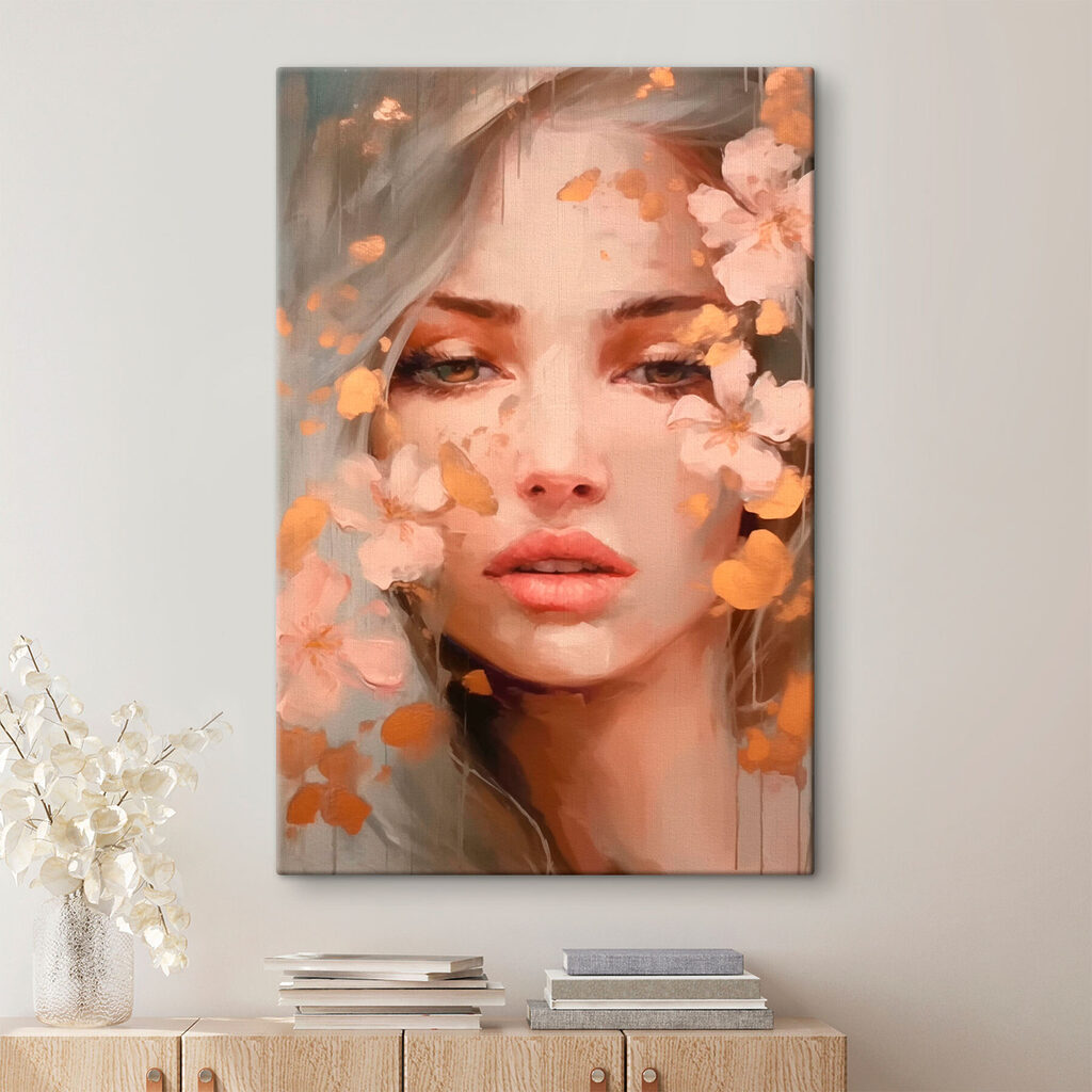 Olhar entre flores suaves — interior 1