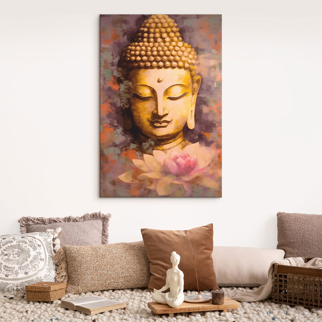 Buda sobre lótus rosa — interior 1