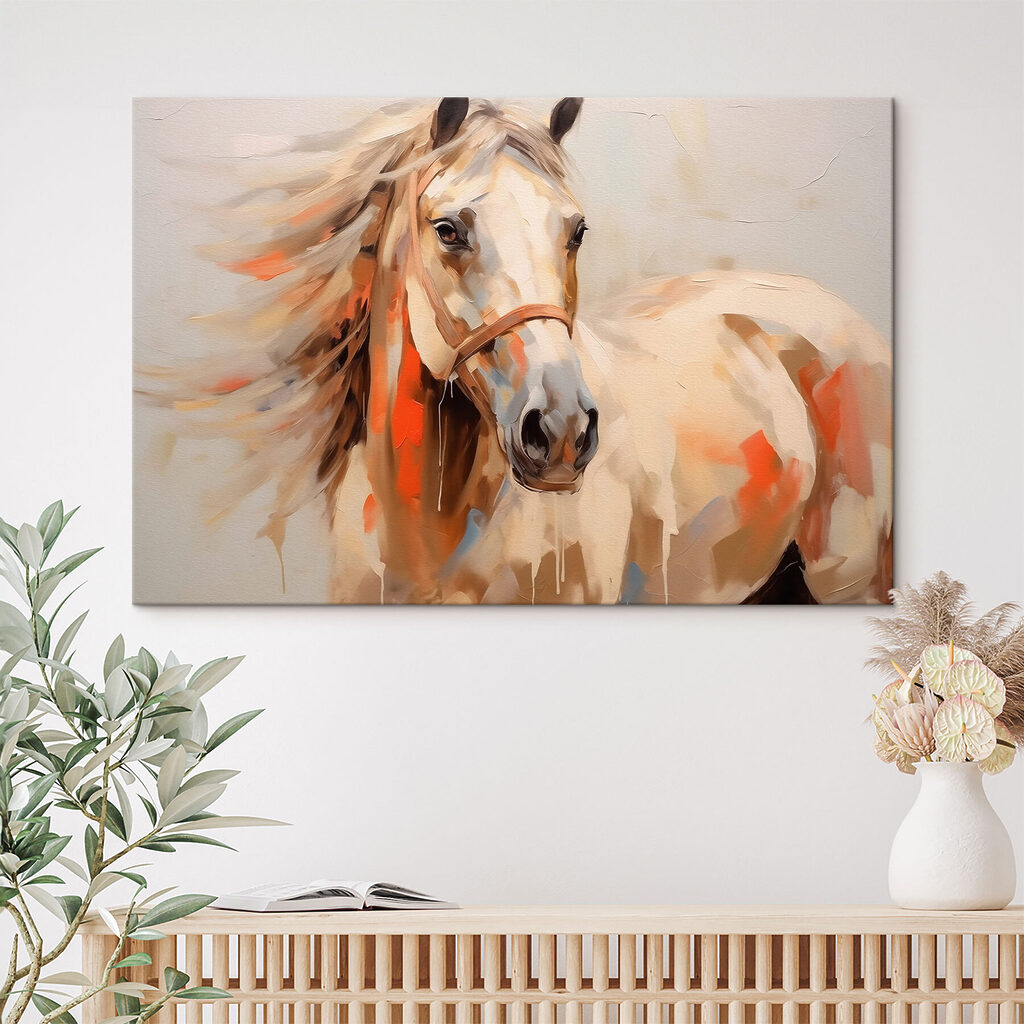 Cavalo branco em pinceladas — interior 2