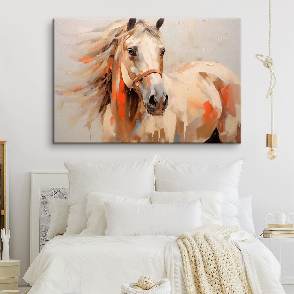 Cavalo branco em pinceladas — interior 1