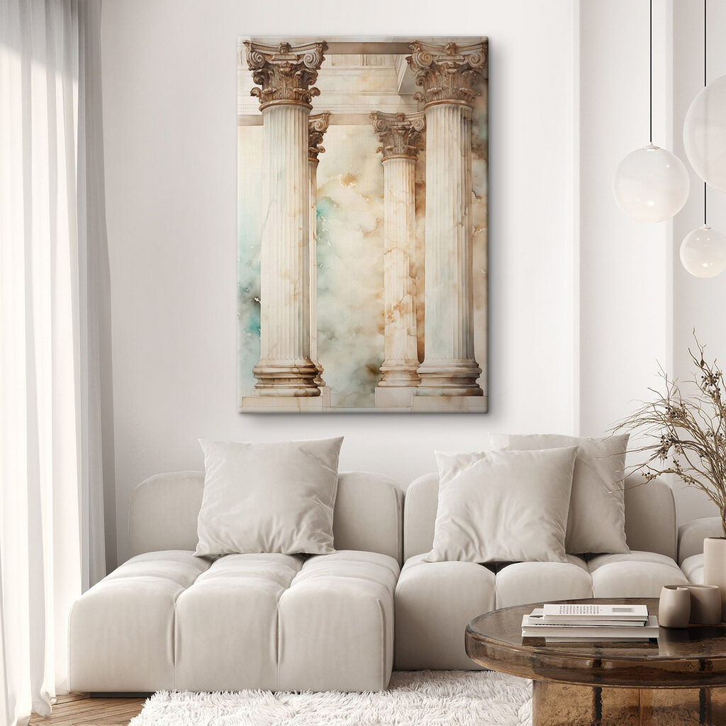 Colunas clássicas em névoa — interior 2